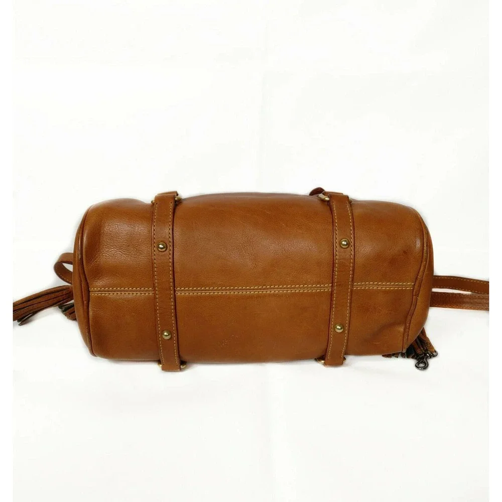 Dooney & Bourke Florentine Leather Tassel Medium Satchel $580 Cognac